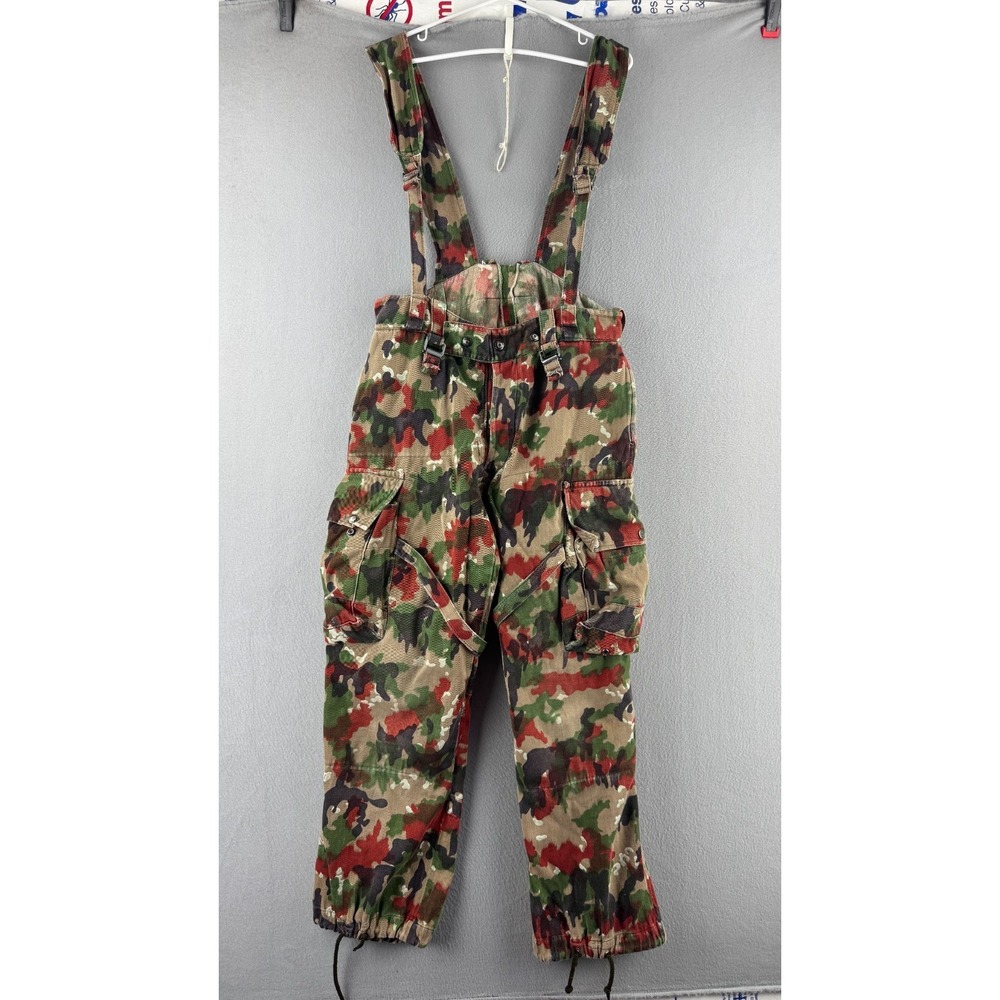 Swiss Military Alpenflage TAZ 83 Cargo Field Pants Suspenders Size 33x28